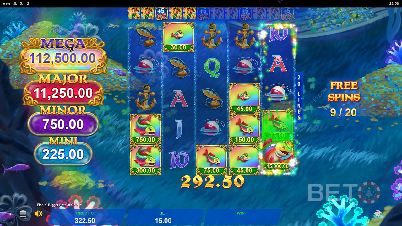 Les bonus expliqués dans Fishin