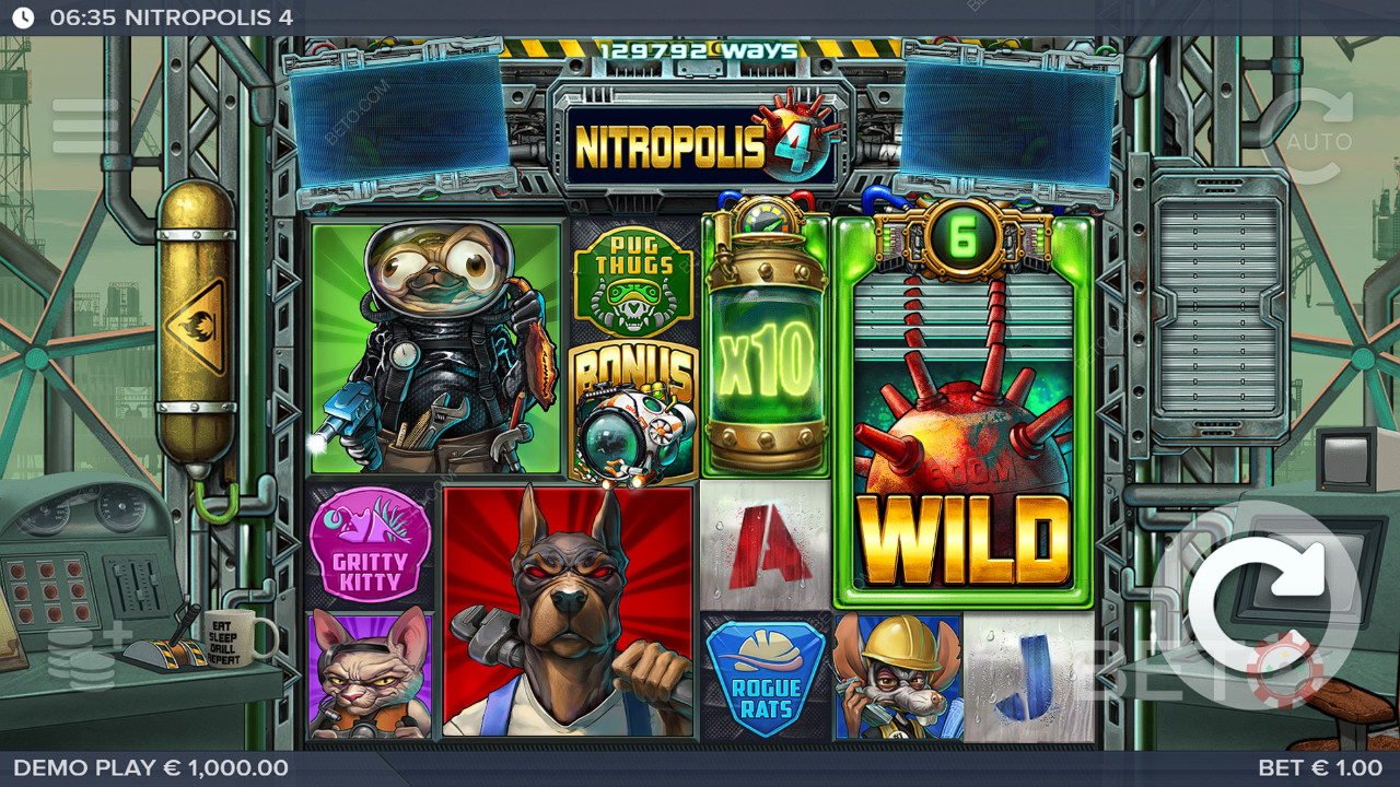 Les bonus expliqués dans Nitropolis 4 par ELK Studios