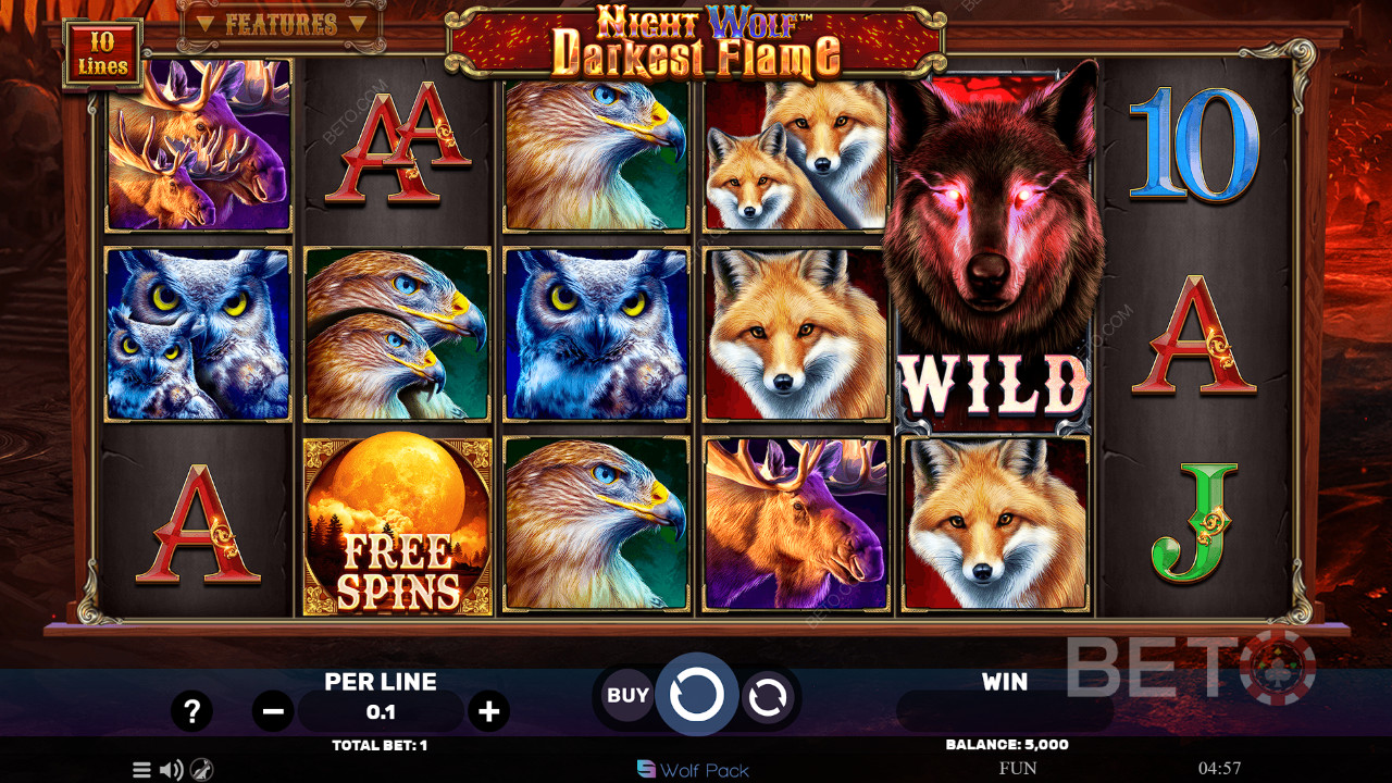 Night Wolf Darkest Flame Revue par BETO Slots
