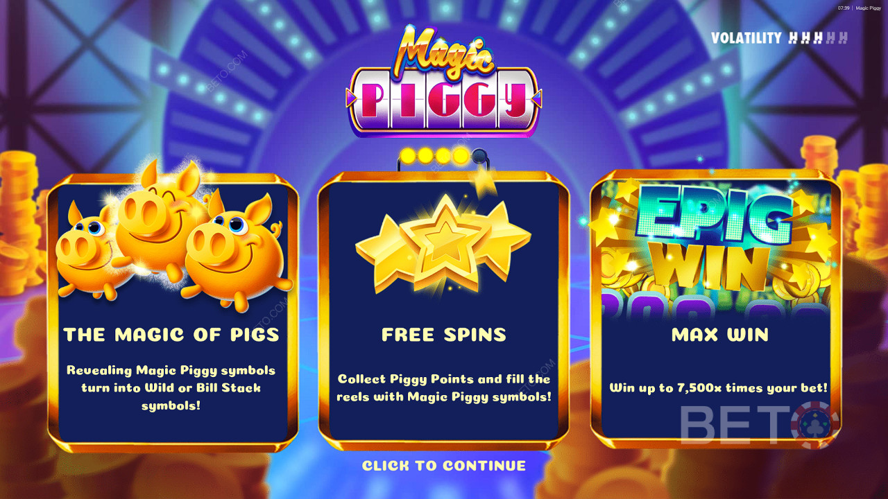 Les bonus expliqués dans Magic Piggy by Hacksaw Gaming
