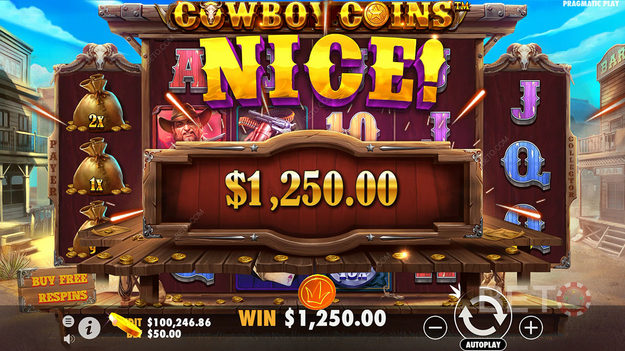Gagnez 30 000 fois votre mise dans la machine à sous vidéo Cowboy Coins!