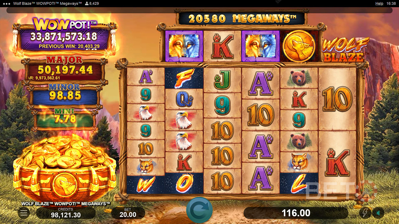 Wolf Blaze WOWPOT! Megaways Revue par BETO Slots
