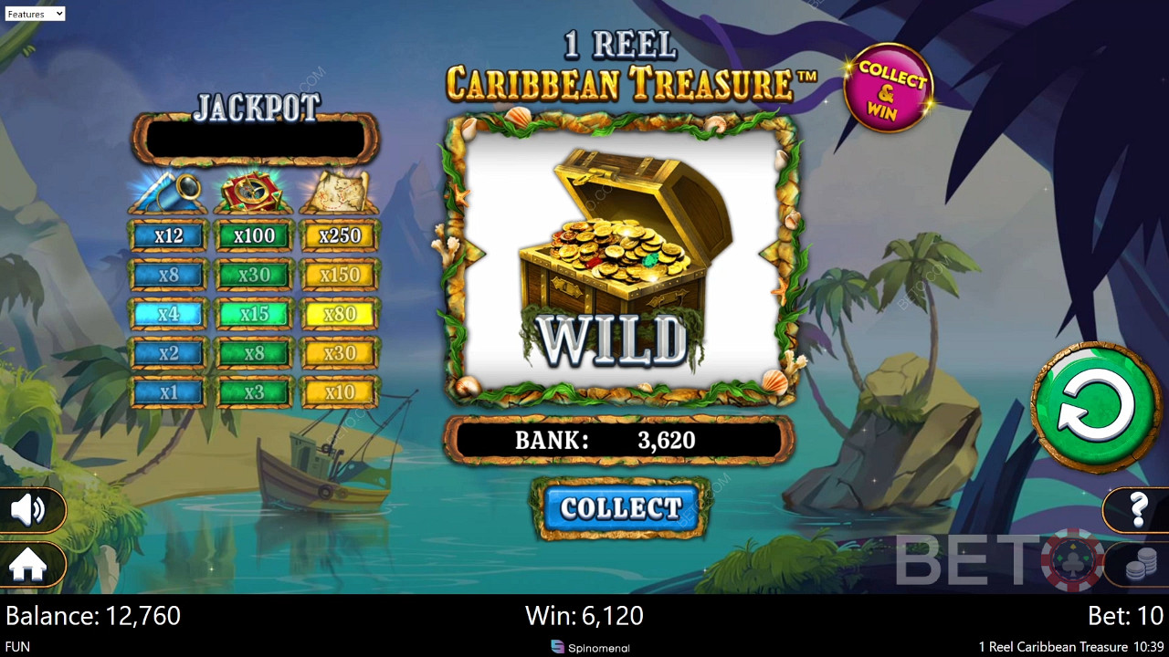 1 Reel Caribbean Treasure Jeu Gratuit