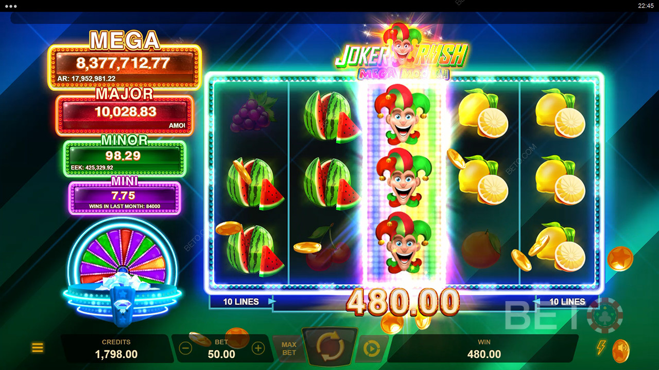 Joker Rush Mega Moolah Revue par BETO Slots