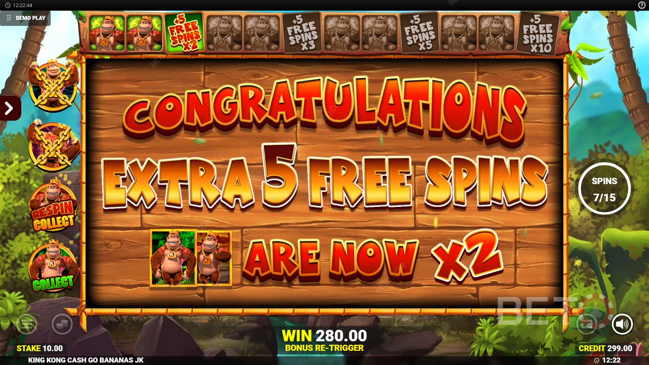 Gagnez 50 000x votre mise dans la machine à sous King Kong Cash Go Bananas!
