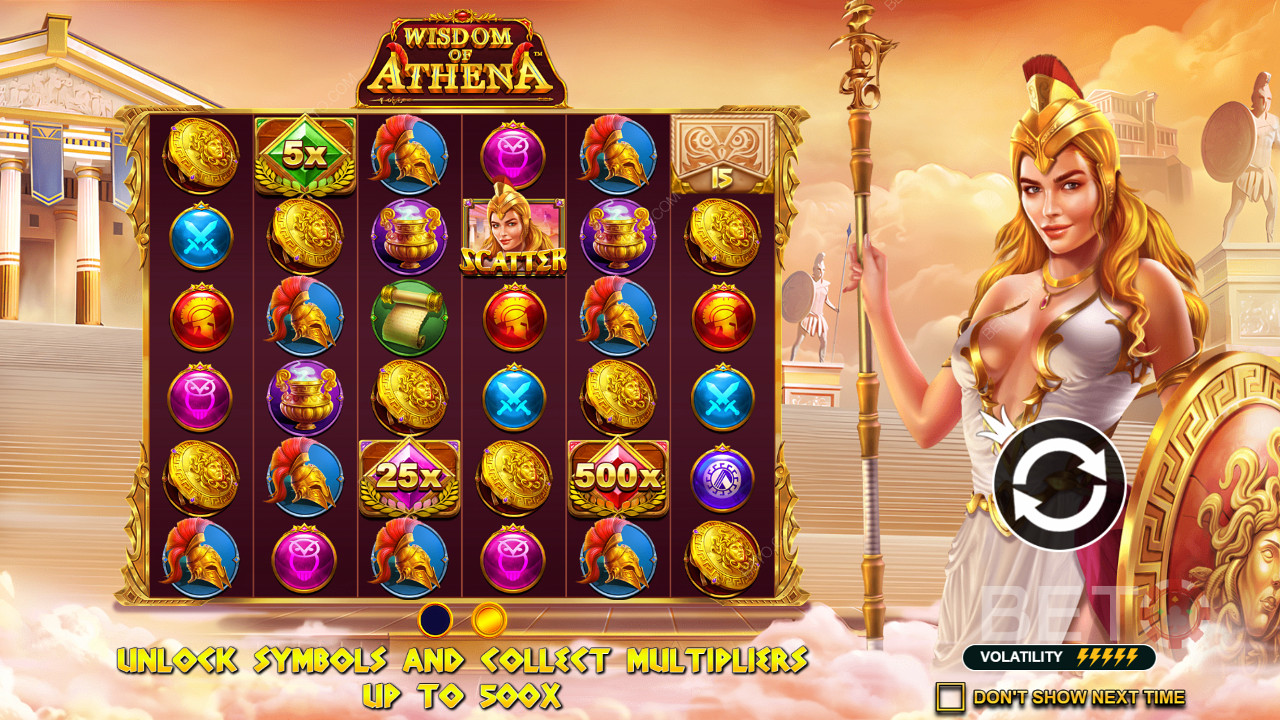 Les multiplicateurs massifs sont présents dans la machine à sous en ligne Wisdom of Athena.