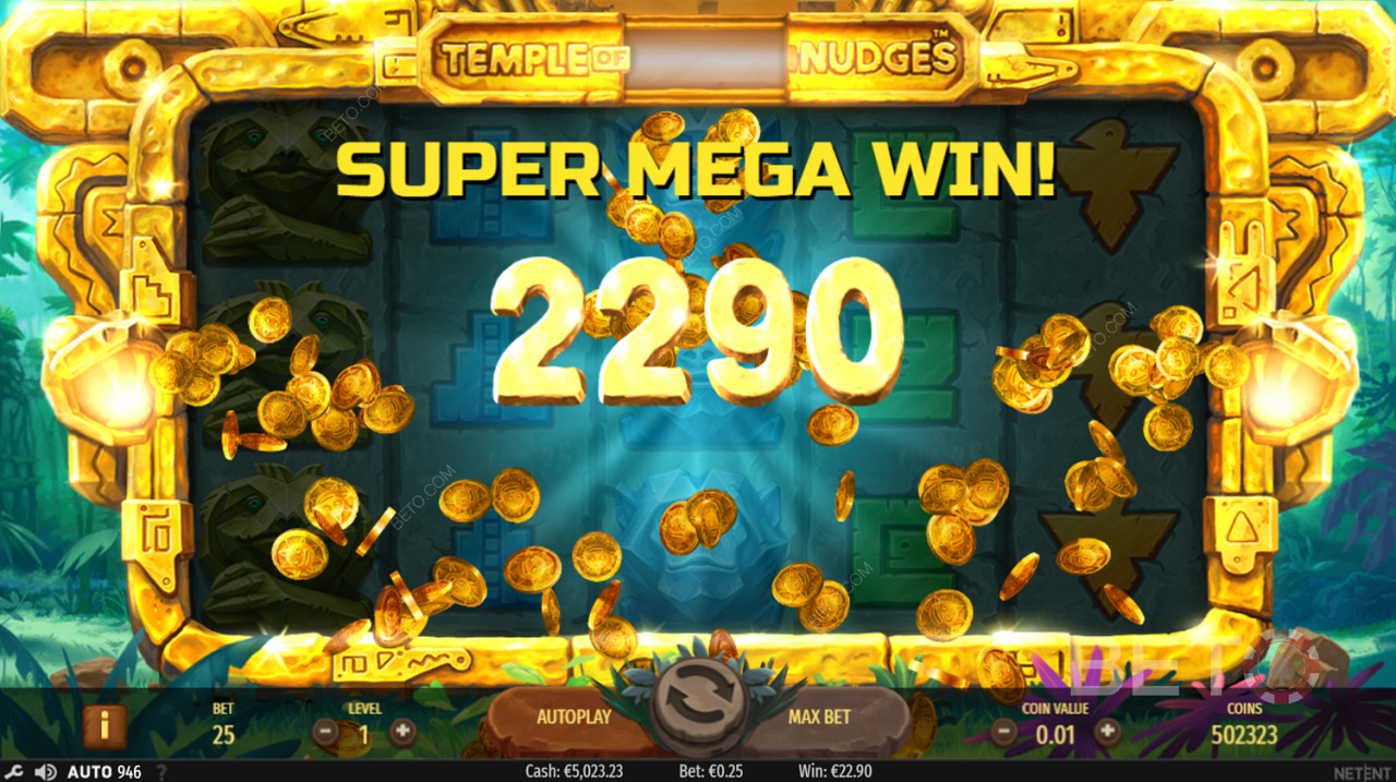 Super Mega Win au Temple des Nudges