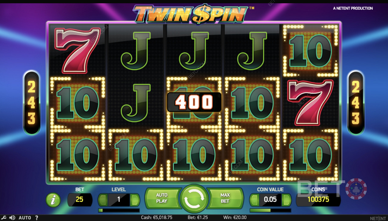 Toucher le jackpot à Twin Spin