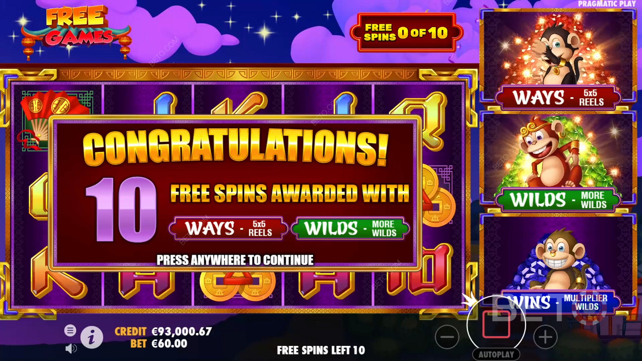 Les bonus expliqués dans 3 Dancing Monkeys par Wild Streak Gaming
