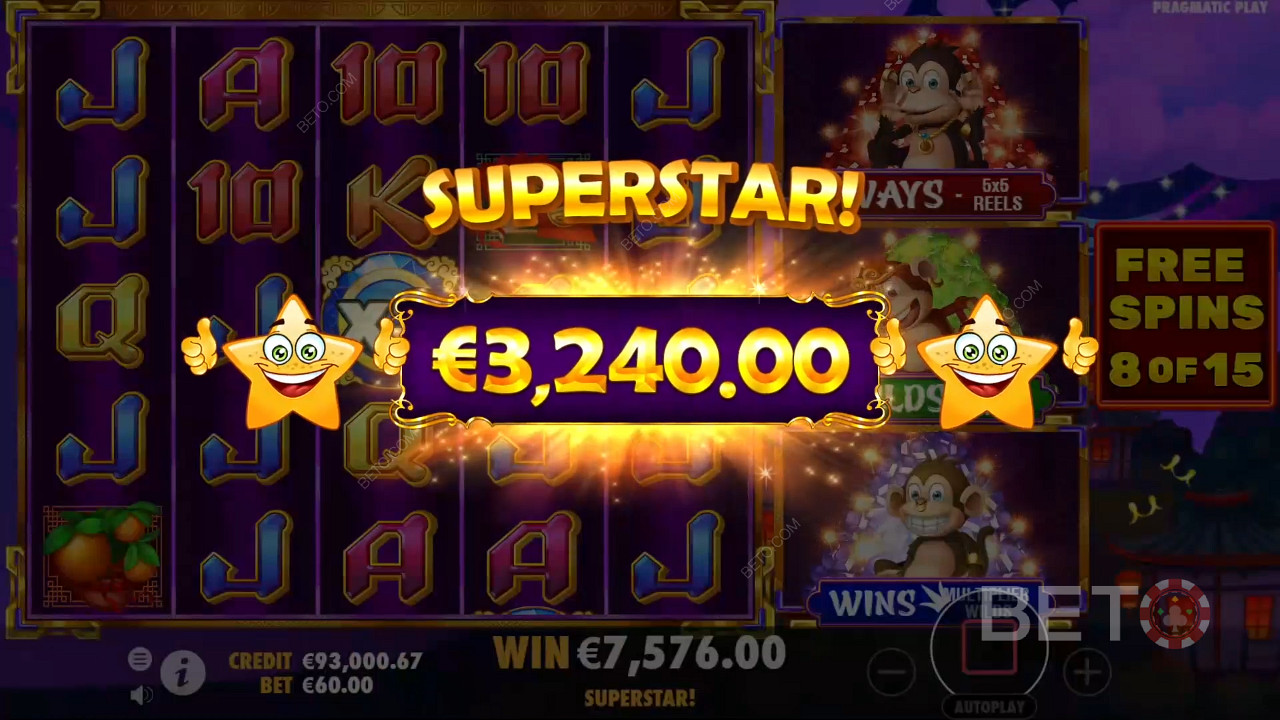 Gagnez 12 077x votre mise dans la machine à sous en ligne 3 Dancing Monkeys!