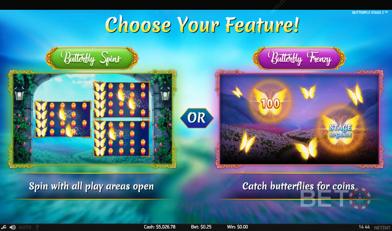 Choisissez entre deux jeux de fonctionnalité étonnants - le mode "tourner" ou "attraper des papillons".