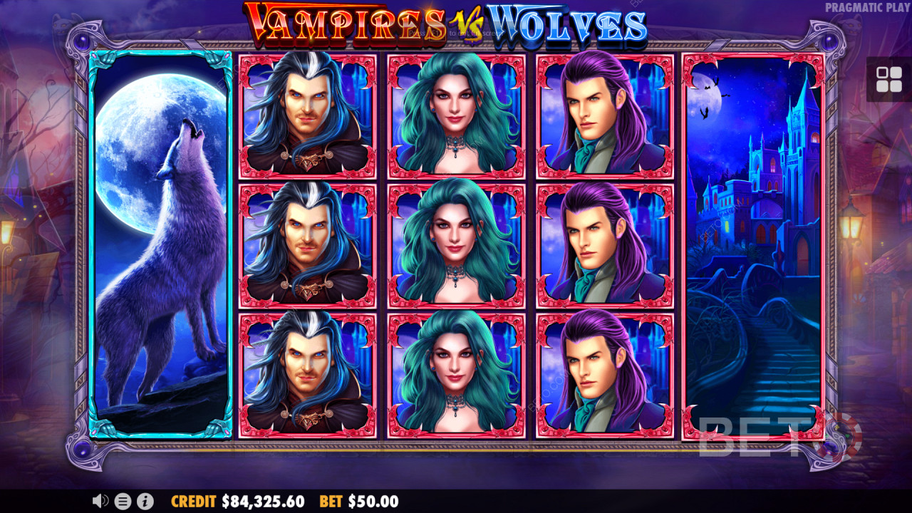 Vampires vs Wolves de Pragmatic Play vous propose un thème fantastique passionnant.
