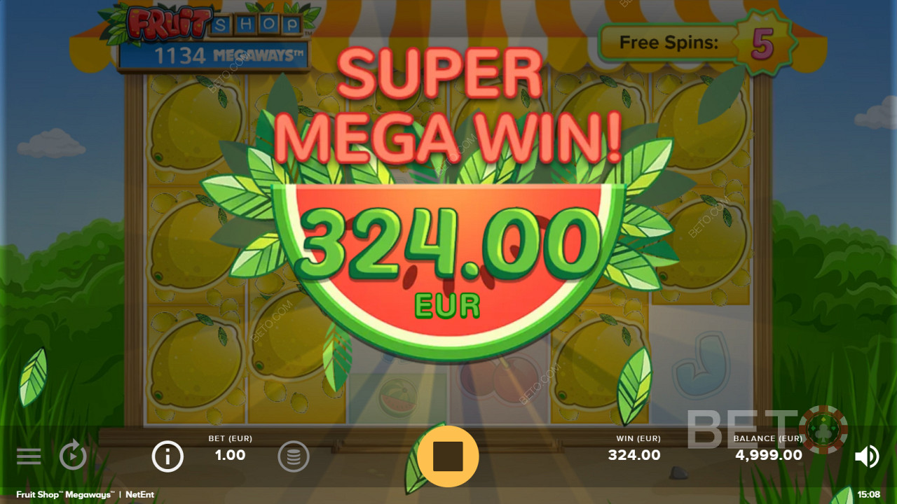 Atteindre le Super Mega Win recherché dans les Megaways de Fruit Shop