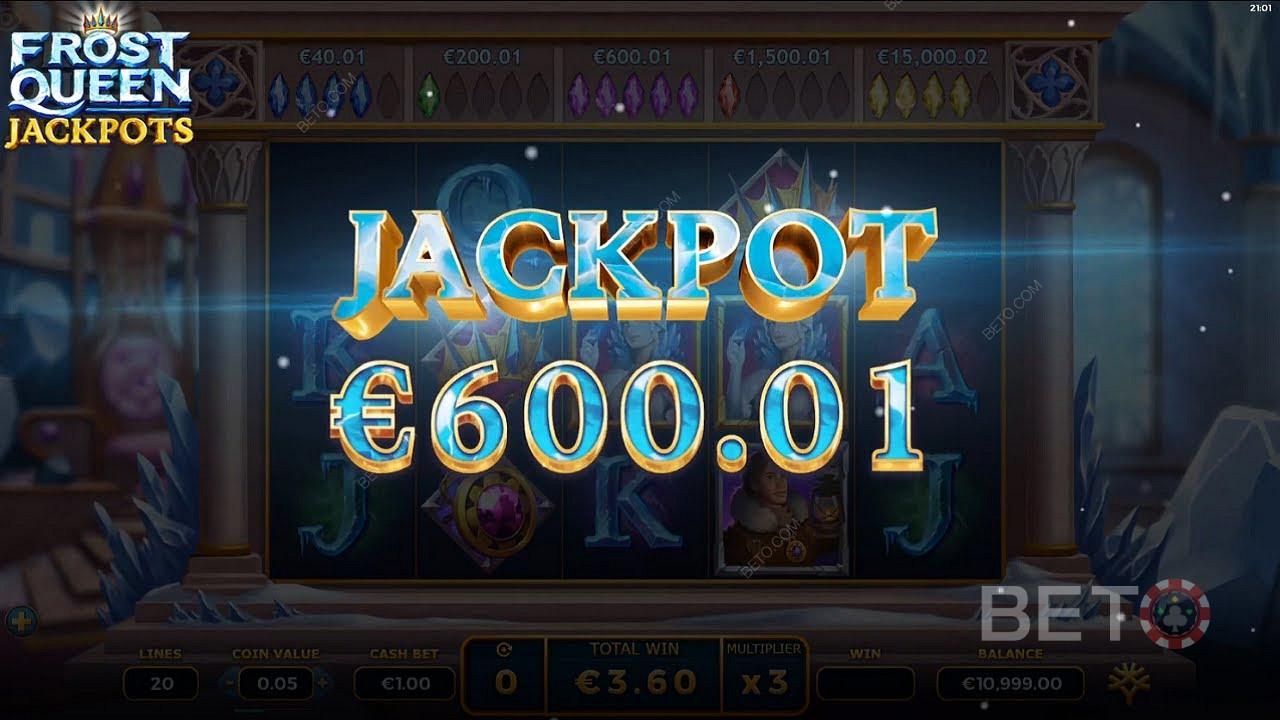 Obtenir un jackpot de 600 euros au Frost Queen Jackpots