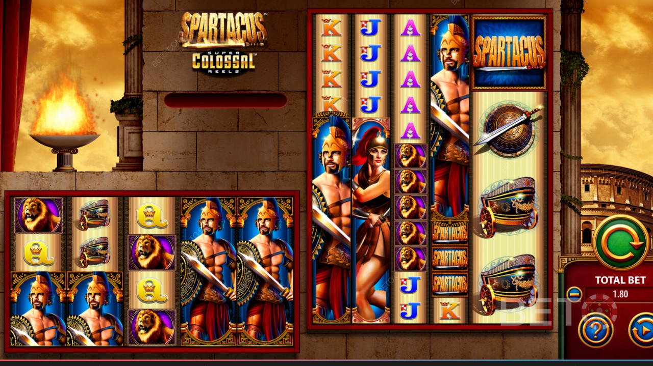 WMS (Williams Interactive) - Spartacus Super Colossal Reels - Rejoignez la rébellion des esclaves contre leur souverain romain.