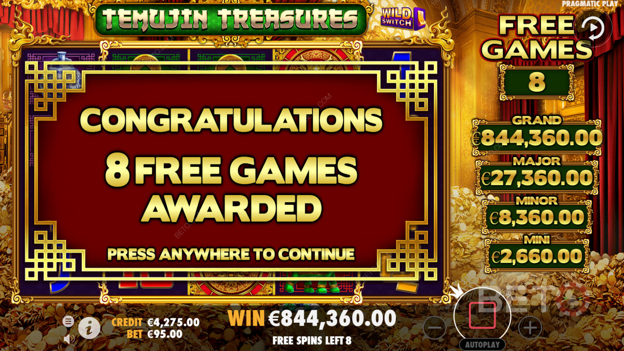 Les fonctions bonus telles que la roue de la chance peuvent vous faire gagner des tours gratuits dans Temujin Treasures.