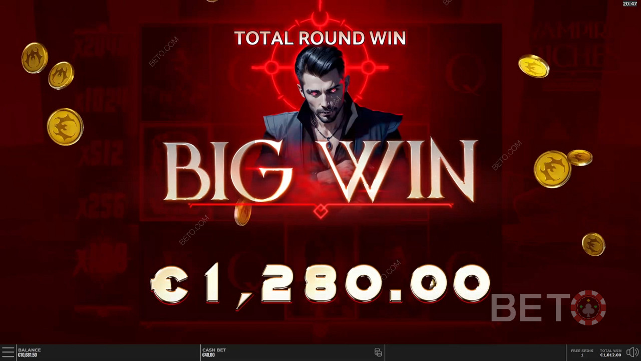 Gagnez 25 000x votre mise dans la machine à sous vidéo Vampire Riches DoubleMax!