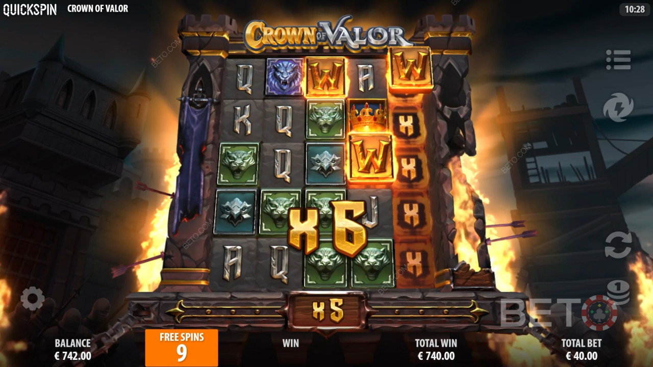 Les bonus expliqués dans Crown of Valor par Quickspin