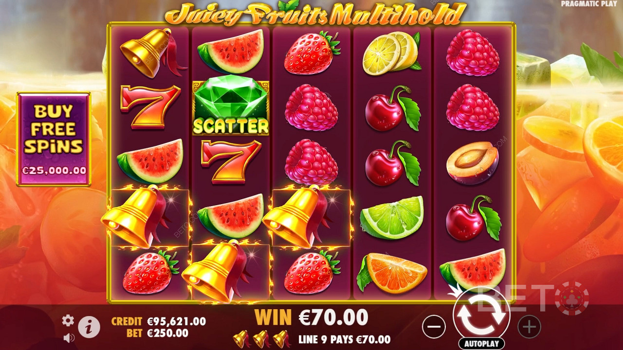 Gagnez 8 000x votre mise dans la machine à sous en ligne Juicy Fruits Multihold!