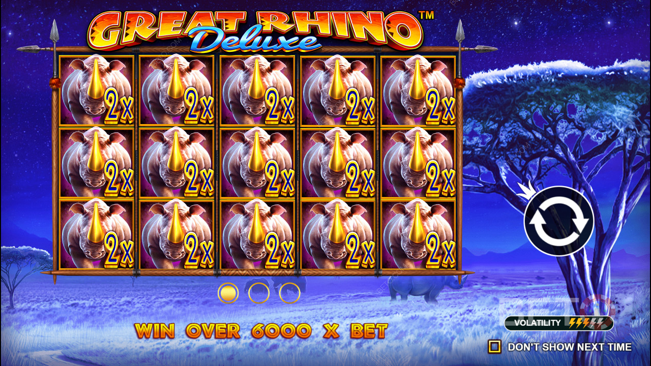 Gagnez 6 242x votre mise dans la machine à sous Great Rhino Deluxe!