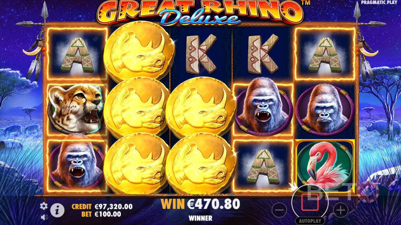 Les fonctions bonus expliquées dans Great Rhino Deluxe par Pragmatic Play
