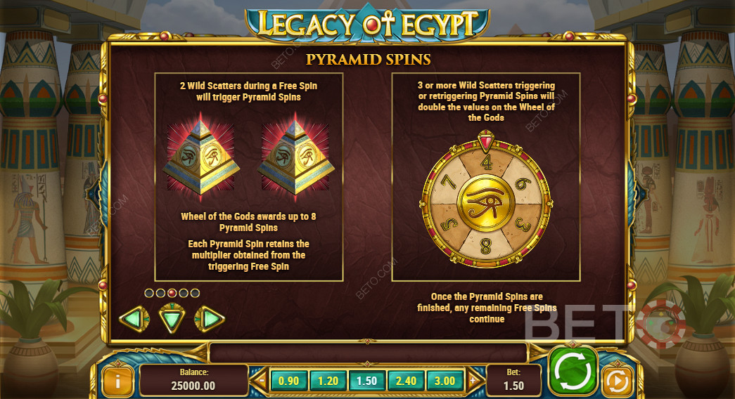 Spins gratuits dans Legacy Of Egypt