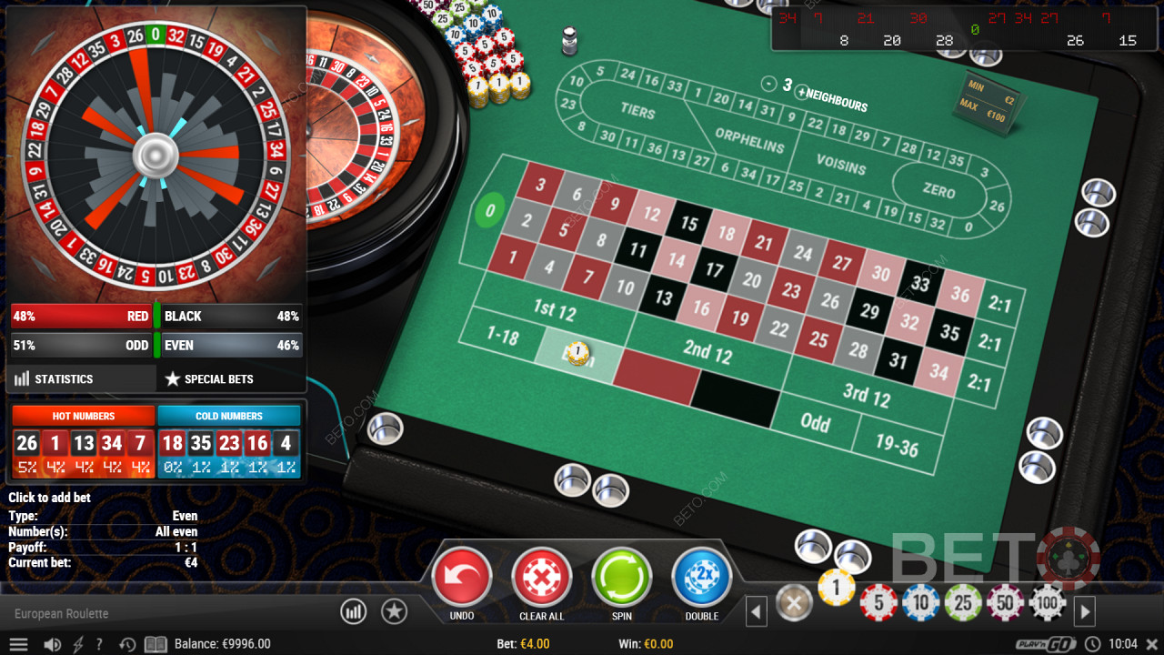 Voir les statistiques du jeu de casino European Roulette Pro
