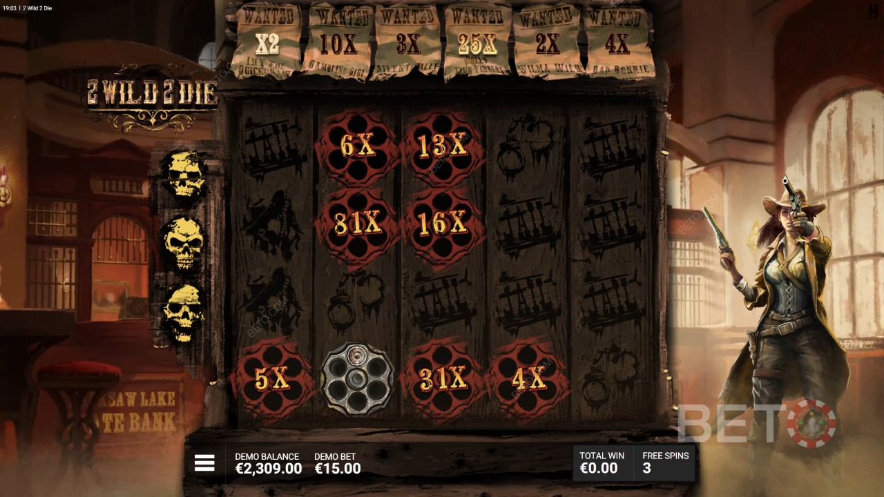 Les fonctions bonus expliquées dans 2 Wild 2 Die par Hacksaw Gaming