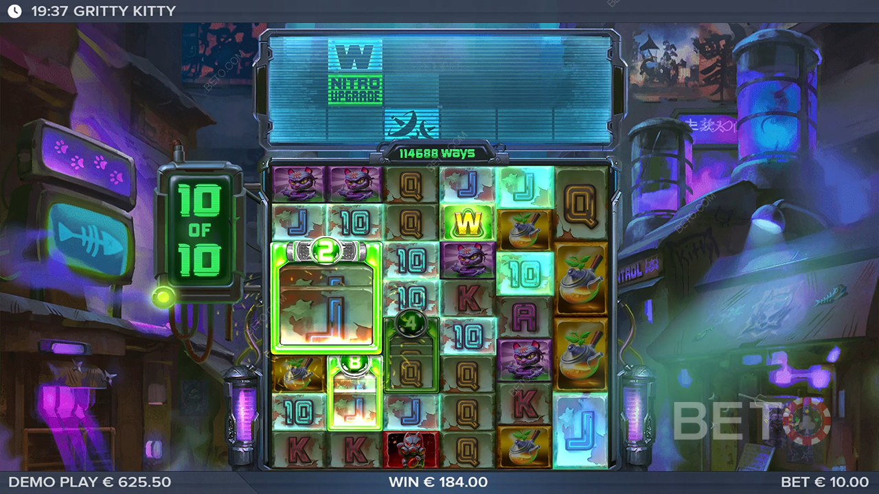 Gagnez 25 000x votre mise dans la machine à sous Gritty Kitty of Nitropolis!