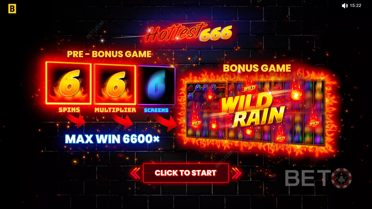 Les bonus expliqués dans Hottest 666 par BGAMING