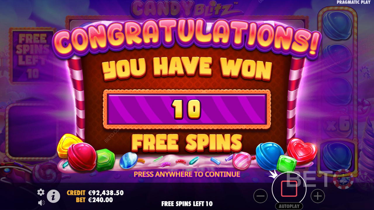 Gagnez 10 000x votre mise dans la machine à sous Candy Blitz!