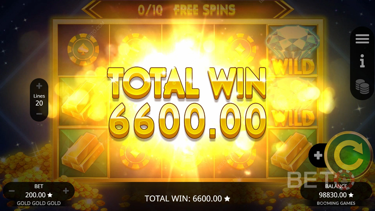 Gagnez 2 000 fois votre mise dans la machine à sous Gold Gold Gold en ligne!
