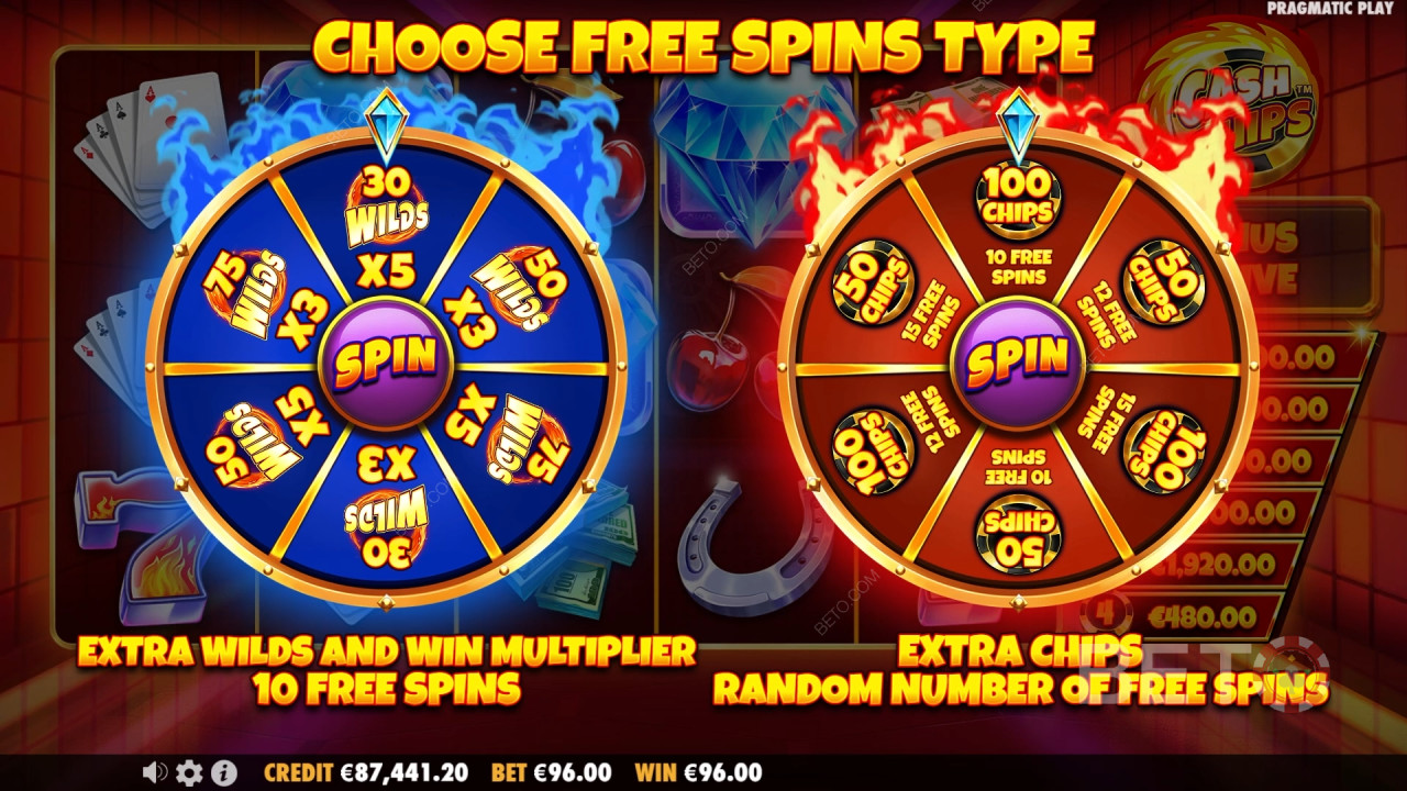 Les fonctions bonus expliquées dans Cash Chips par Pragmatic Play