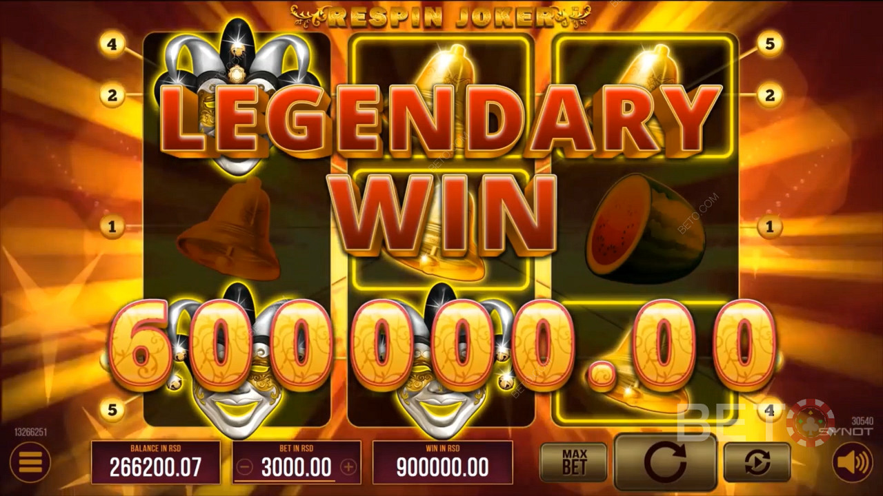 Obtenez de gros gains dans la machine à sous de base du jeu Respin Joker.