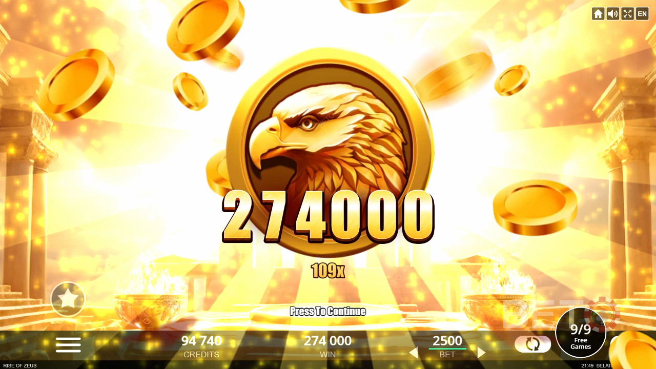 Gagnez 10 000x votre mise dans la machine à sous en ligne Rise of Zeus!