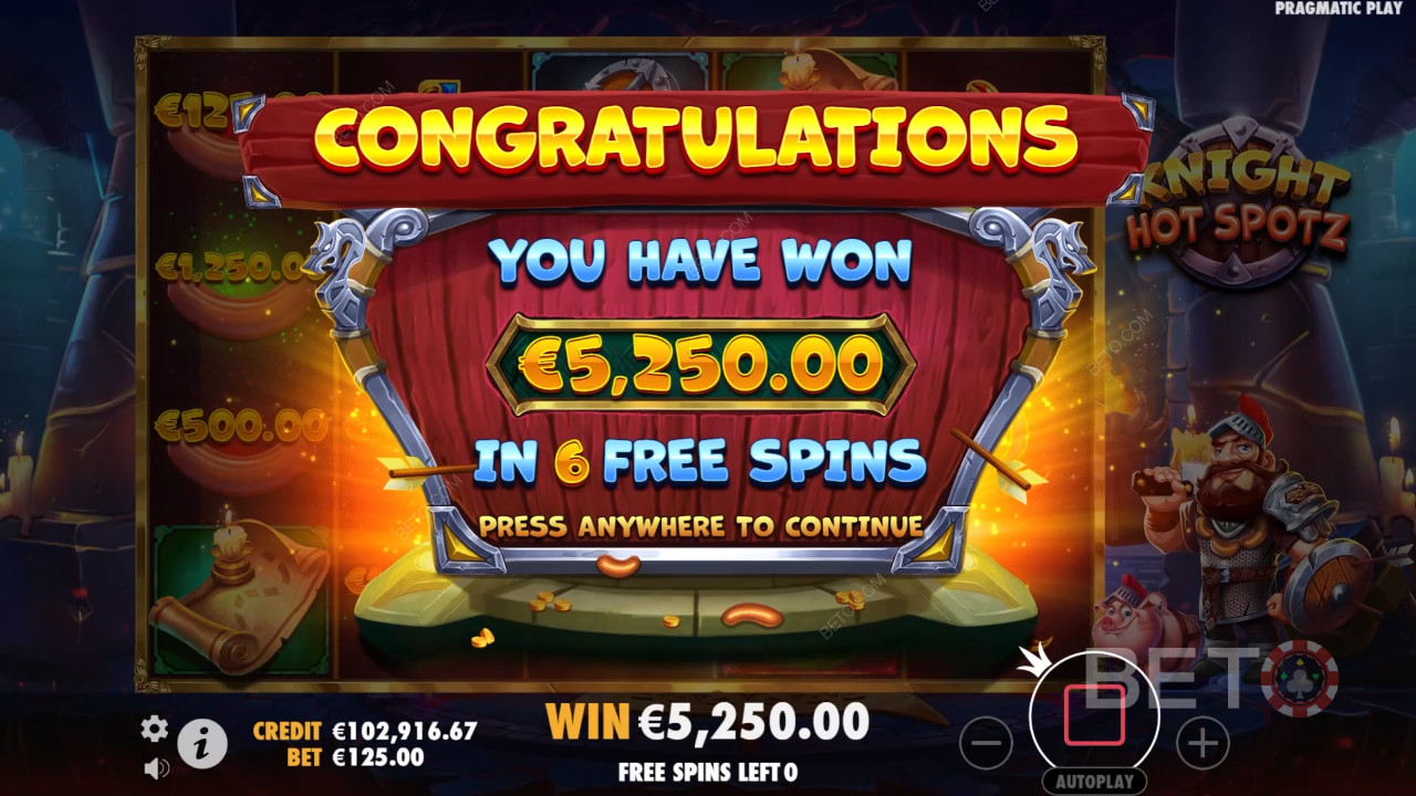 Gagnez 2 000 fois votre mise dans la machine à sous en ligne Knight Hot Spotz!