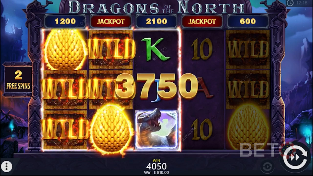 Un gros gain à la machine à sous vidéo Dragons of the North