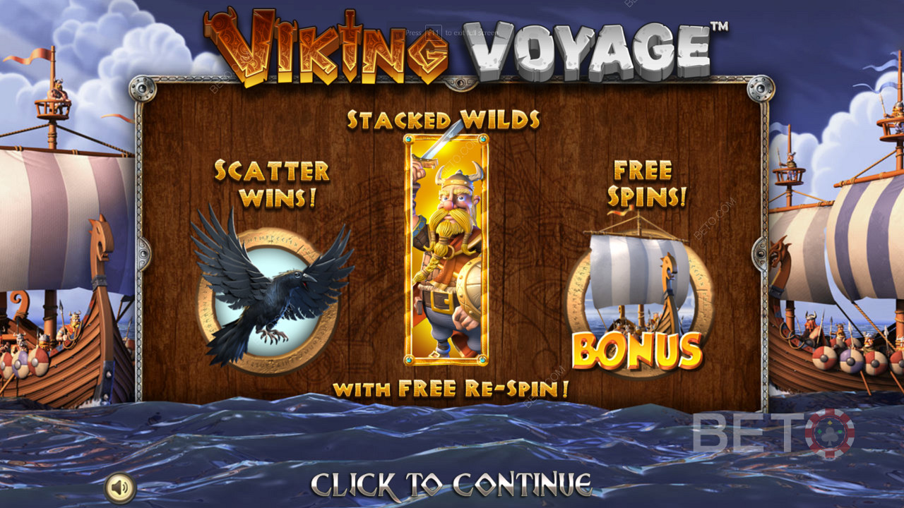 Profitez de plusieurs fonctions bonus puissantes et de tours gratuits dans la machine à sous Viking Voyage.