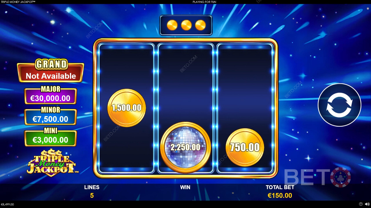 Gagnez 1 334 fois votre mise à la machine à sous Triple Money Jackpot!