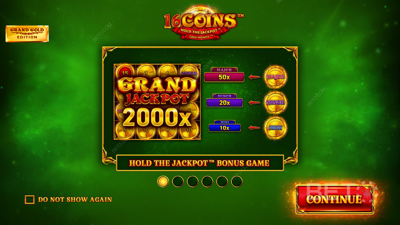 Gagnez 2 000 fois votre mise dans la machine à sous 16 Coins Grand Gold Edition en ligne!