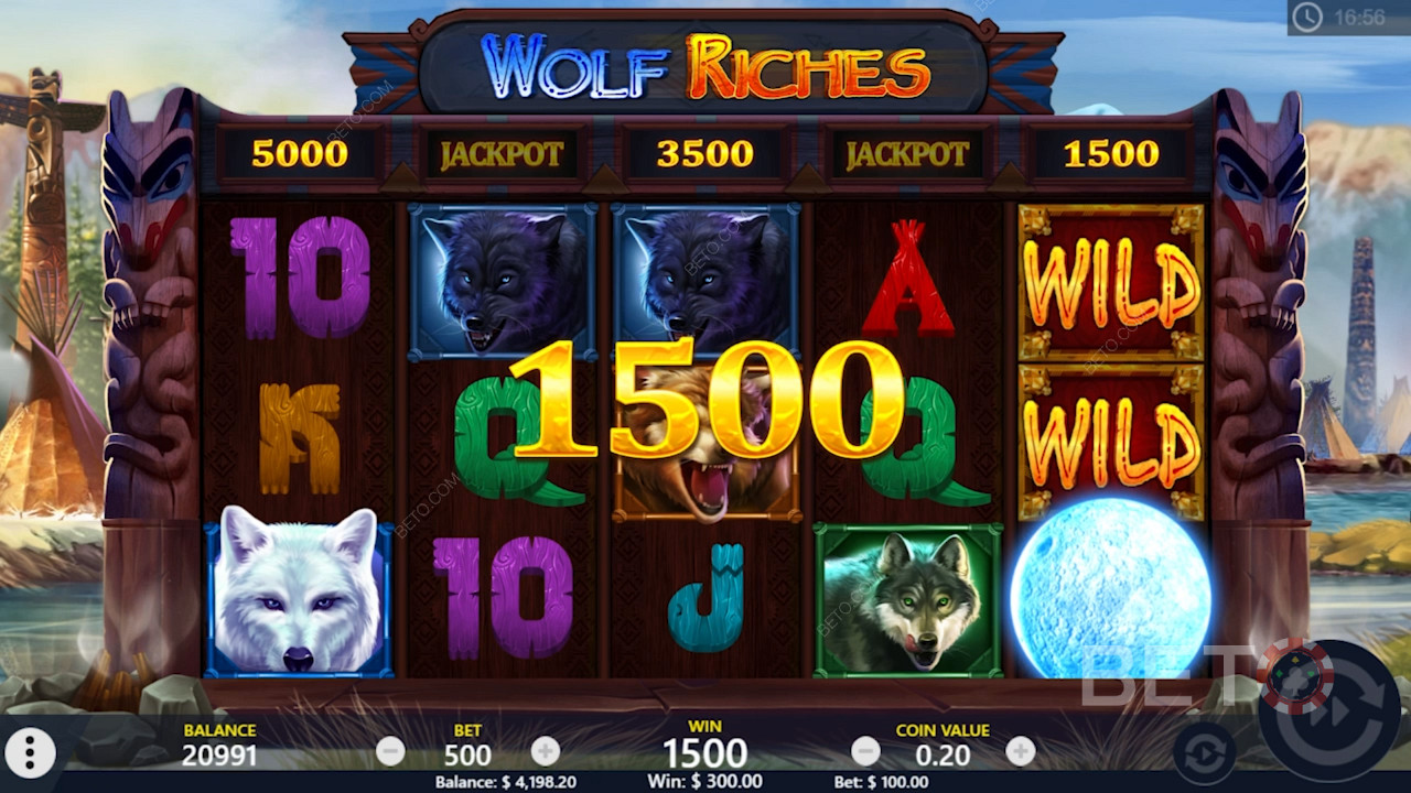 Profitez de gains réguliers dans la machine à sous Wolf Riches