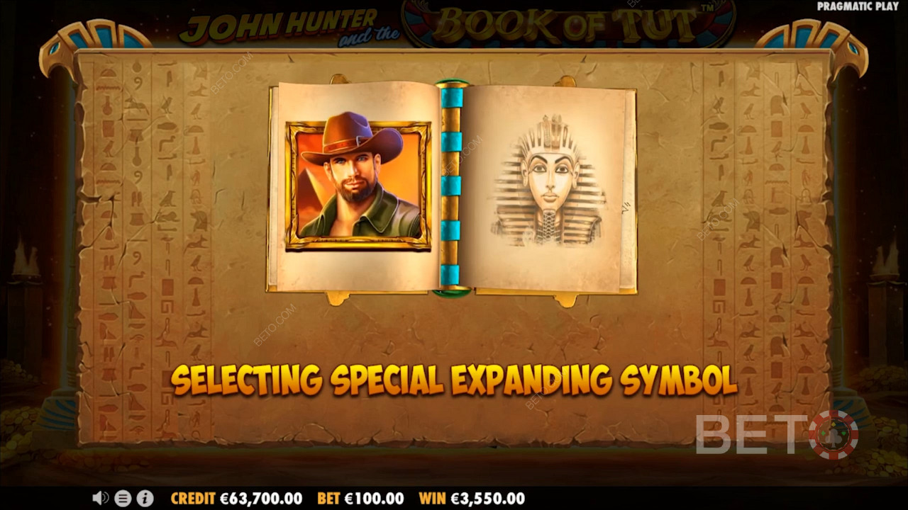 Symboles spéciaux en expansion dans John Hunter et le livre de Tut