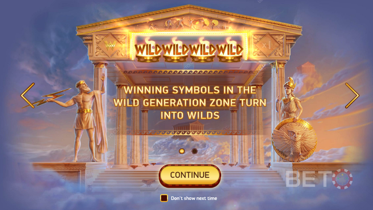 Tous les symboles impliqués dans un gain dans la zone de génération de Wild deviendront des Wilds.