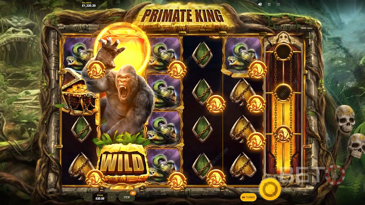 Primate King de Red Tiger Gaming offre de nombreux bonus.
