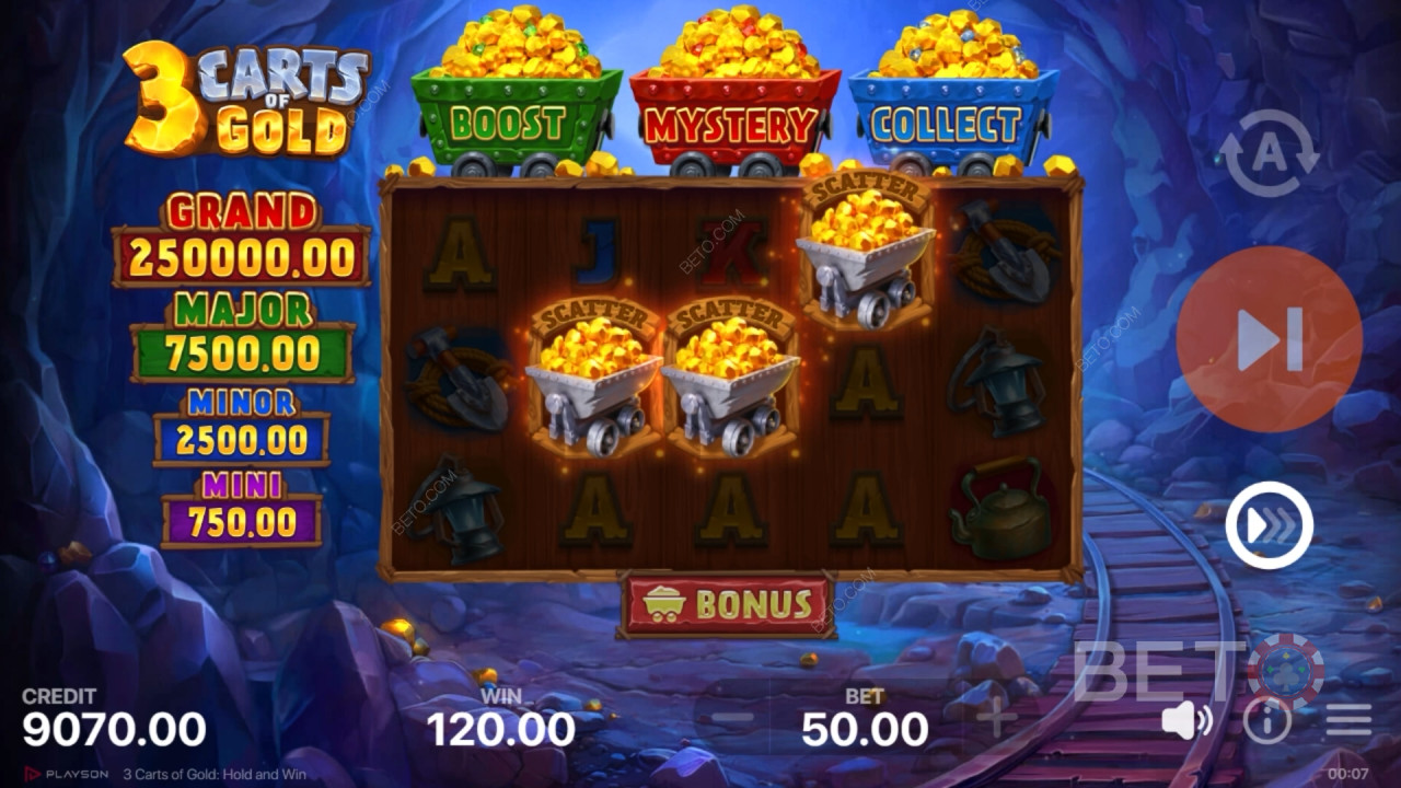 3 Carts of Gold: Hold and Win Jeu Gratuit
