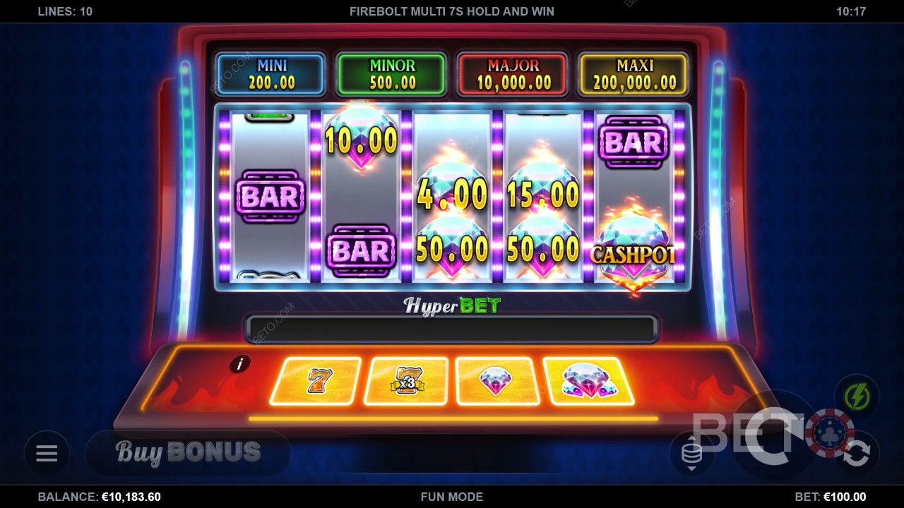 Firebolt Multi 7s Hold and Win Jeu Gratuit