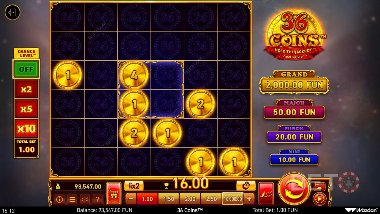 Les fonctions bonus expliquées dans 36 Coins par Wazdan