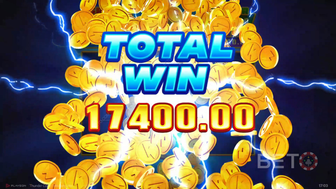 Gagnez 5 150x votre mise dans la machine à sous en ligne Thunder Coins!