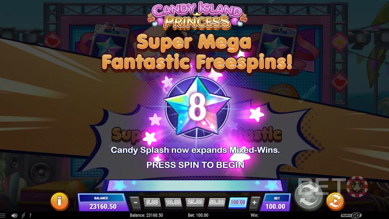 Tours gratuits flashy dans Candy Island Princess