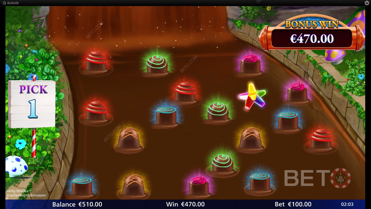 Les bonus sont expliqués dans Willy Wonka Everlasting Gobstopper par Light and Wonder
